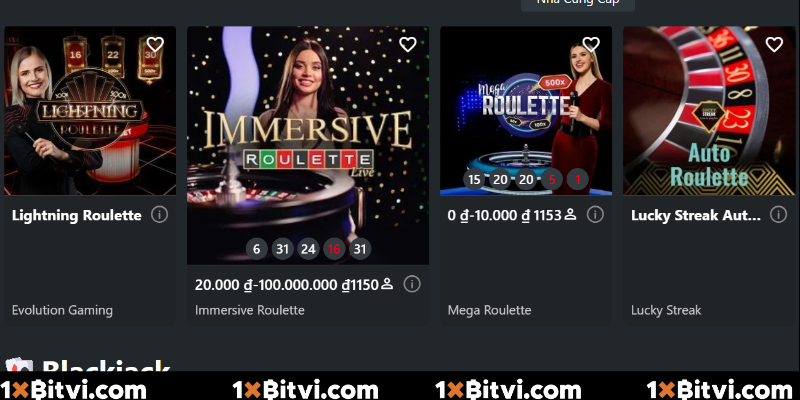 Những sản phẩm live casino 1xbit bật nhật